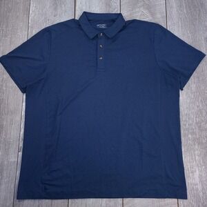 UNTUCKit Polo Shirt Mens XXL 2XL Navy Blue Short Sleeve Performance Stretch